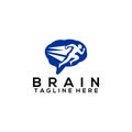 Brain Logo Design Concept Isolated in White Background