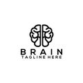 Brain Logo Design Concept Isolated in White Background