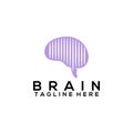 Brain Logo Design Concept Isolated in White Background