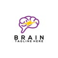 Brain Logo Design Concept Isolated in White Background