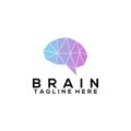 Brain Logo Design Concept Isolated in White Background