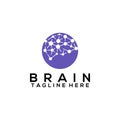 Brain Logo Design Concept Isolated in White Background