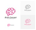 Brain Logo design vector template. Think idea concept. Brainstorm power thinking brain icon Logo