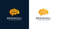 Brain logo illustration vector graphic design in modern style. Good for brand, icon, advertising, personal use, and business card