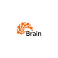 Brain Logo silhouette design vector template. Think Idea concept. Brain storm power thinking logotype icon. Isolated
