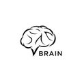 Brain logo template design vector simple icon symbol Royalty Free Stock Photo
