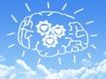 Brain with love sign cloud shape Royalty Free Stock Photo