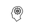 Brain machine head symbol intelligence icon skull