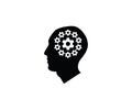 Brain machine head symbol intelligence icon skull