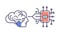 Brain Machine Interface, Neural Link, AI Integration, Mind Tech, vector design Generative AI Royalty Free Stock Photo