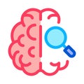 Brain Magnifier Icon Vector Outline Illustration