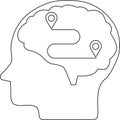 Brain Map, Mental Route, Thinking Process, Head Outline Royalty Free Stock Photo