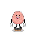 brain mascot illustration is dead