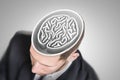 Brain maze in businessman's head Royalty Free Stock Photo