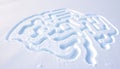 Brain maze top view, mind puzzle and intricate labyrinth design, Stock Photo, Generative AI