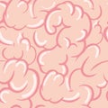 Brain meanders seamless pattern. Abstract design of pink brain tissues convolutions creative anatomical. Royalty Free Stock Photo