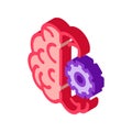 Brain And Mechanism Gear isometric icon vector illustration Royalty Free Stock Photo