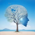 The brain and memory in surreal art, Memory loss due to Dementia and Alzheimer disease Royalty Free Stock Photo