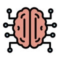 Brain mental disease icon color outline vector Royalty Free Stock Photo