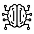 Brain mental disease icon, outline style Royalty Free Stock Photo