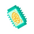 Brain microchip artificial intelligence isometric icon vector illustration