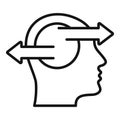 Brain mind ambiguity icon outline vector. Sign report