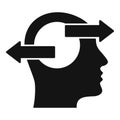 Brain mind ambiguity icon simple vector. Sign report