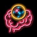 brain mind compass neon glow icon illustration