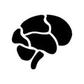Human mind or brain icon on side view.