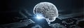 Digital Representation of a Brain Interconnected With Circuits Showcasing the Fusion of Technology and Neuroscience Royalty Free Stock Photo