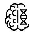 Brain Molecule Icon Vector Outline Illustration