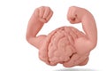 Brain and muscle strong brain 3D illustration