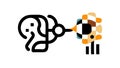 Brain network for AI and data processing, vector design Generative AI Royalty Free Stock Photo