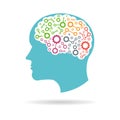 Brain head networking lobes logo
