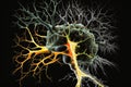 Brain neuron die, created with Generative AI technology