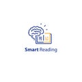 Brain and open book, intellect development, smart thinking, fast reading, summary concept Royalty Free Stock Photo