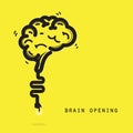 Brain opening concept.Creative brain abstract vector logo design Royalty Free Stock Photo