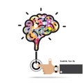 Brain opening concept.Creative brain abstract vector logo design Royalty Free Stock Photo