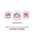 Brain overload concept icon