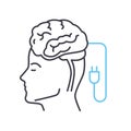 brain personality line icon, outline symbol, vector illustration, concept sign Royalty Free Stock Photo