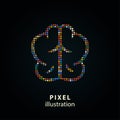 Brain - pixel illustration.
