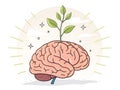 Brain with Plant Growing Ã¢â¬\' Growth Mindset Concept Royalty Free Stock Photo