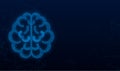 Brain plexus icon. Digital brain in hand. Neural network. IQ testing. Brainstorm think idea. Vector stock illustration.