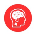 Brain plug glyph background icon which can easily modify or edit