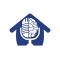 Brain podcast logo design. Broadcast entertainment business logo template vector illustration. Royalty Free Stock Photo