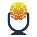Brain Podcast Logo Vector Concept. Royalty Free Stock Photo
