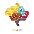 Brain Polygon Abstract Vector Royalty Free Stock Photo