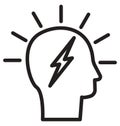 Brain power, Brainstorming line isolated vector icon can be easily modified and edit Royalty Free Stock Photo