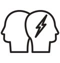 Brain power, Brainstorming line isolated vector icon can be easily modified and edit Royalty Free Stock Photo