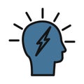 Brain power, Brainstorming line isolated vector icon can be easily modified and edit Royalty Free Stock Photo